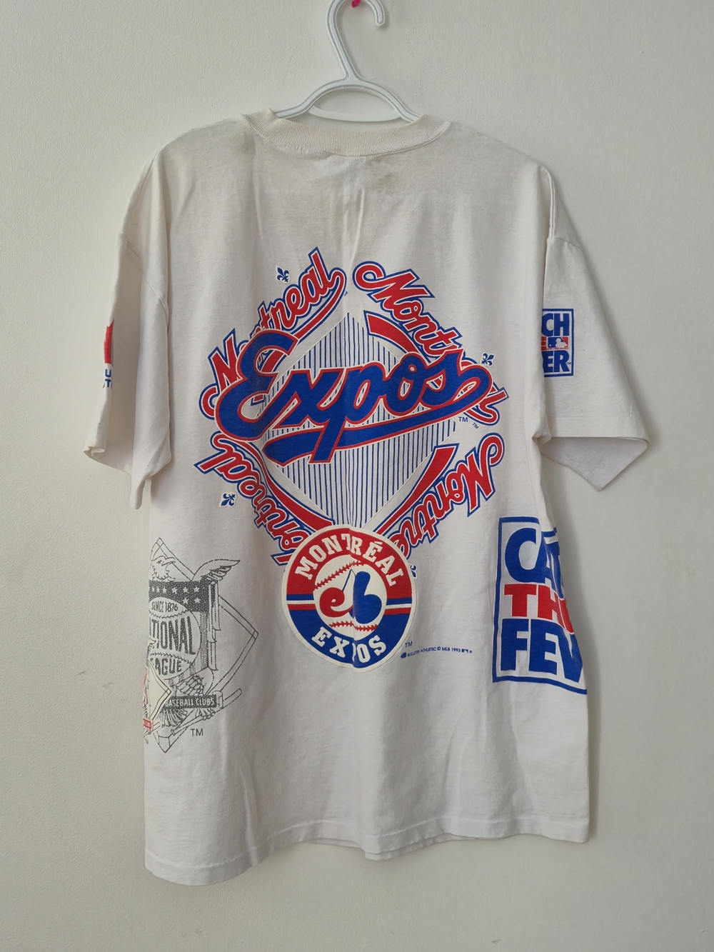 Vintage 1993 Montreal Expos All Over Print T-Shirt Bulletin Athletic - Picture 3 of 16